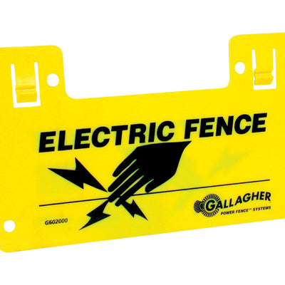 Gallagher Electric Fence Warning Sign Yellow