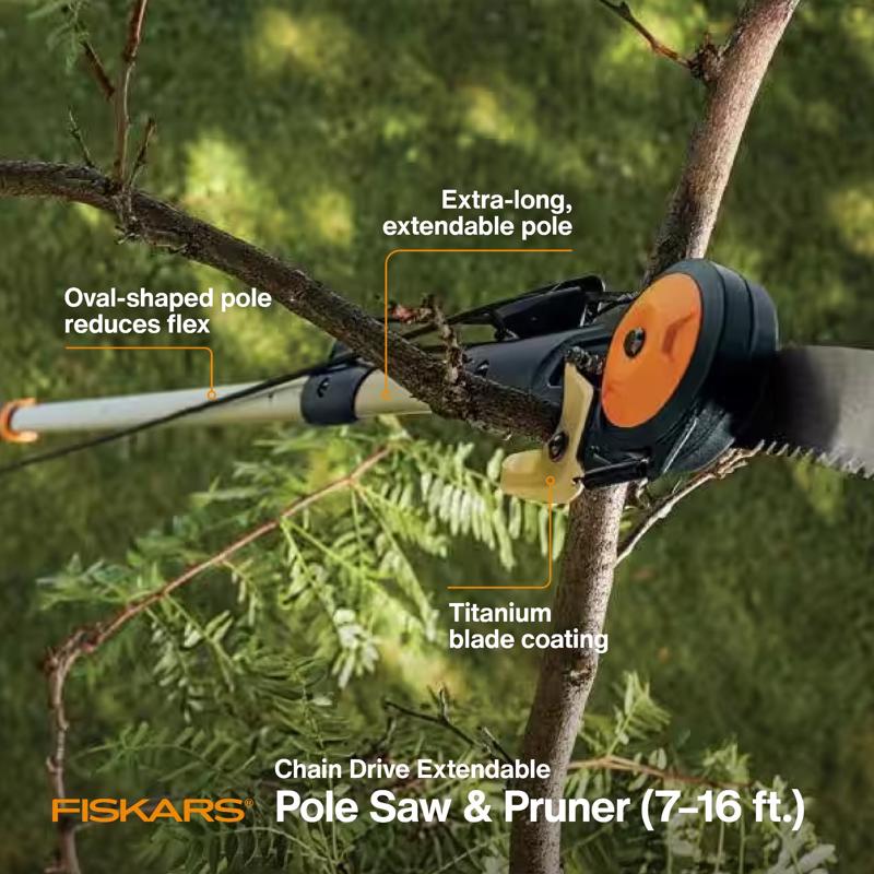 Fiskars 16 ft. Steel Bypass Extendable Tree Pruner