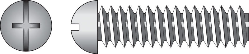 HILLMAN No. 6-32 Ga. X 3 in. L Combination Round Head Zinc-Plated Steel Machine Screws 100 pk