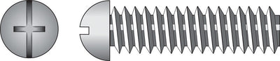 HILLMAN No. 8-32 Ga. X 2-1/2 in. L Combination Round Head Zinc-Plated Steel Machine Screws 100 pk
