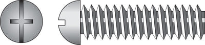 HILLMAN No. 8-32 Ga. X 3 in. L Combination Round Head Zinc-Plated Steel Machine Screws 100 pk