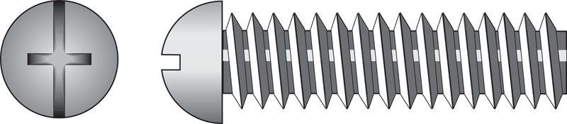 HILLMAN No. 10-24 Ga. X 3-1/2 in. L Combination Round Head Zinc-Plated Steel Machine Screws