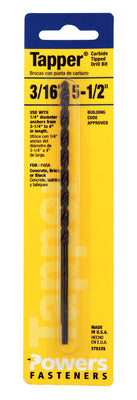 HILLMAN Tapper 3/16 in. X 5-1/2 in. L Carbide Tipped Drill Bit Straight Shank