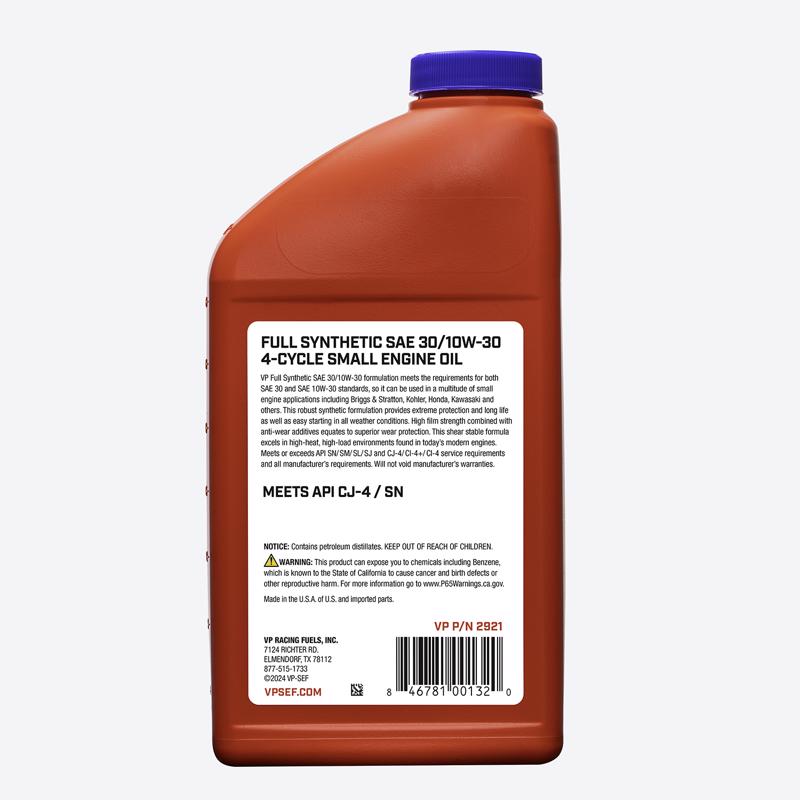 VP Racing Fuels 10W-30 4-Cycle Synthetic Motor Oil 32 oz
