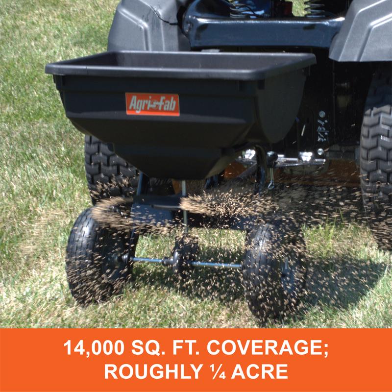 Agri-Fab 120 in. W Tow Behind Spreader For Fertilizer/Ice Melt/Seed 85 lb. cap.