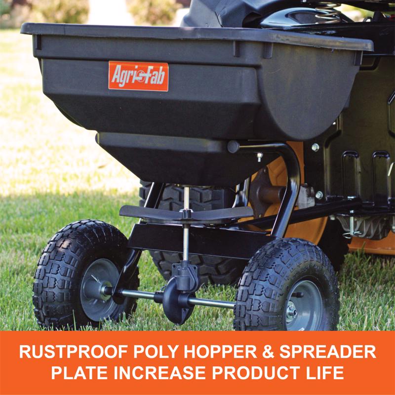 Agri-Fab 120 in. W Tow Behind Spreader For Fertilizer/Ice Melt/Seed 85 lb. cap.