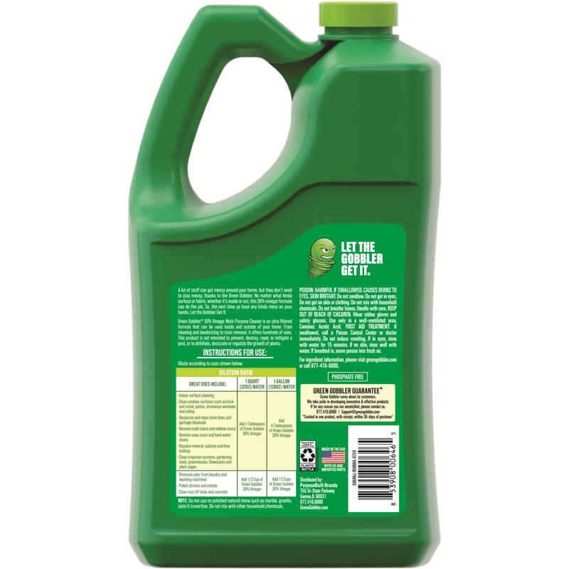 Green Gobbler Non-Scented Scent Organic All Purpose Cleaner With Vinegar Liquid 1 gal