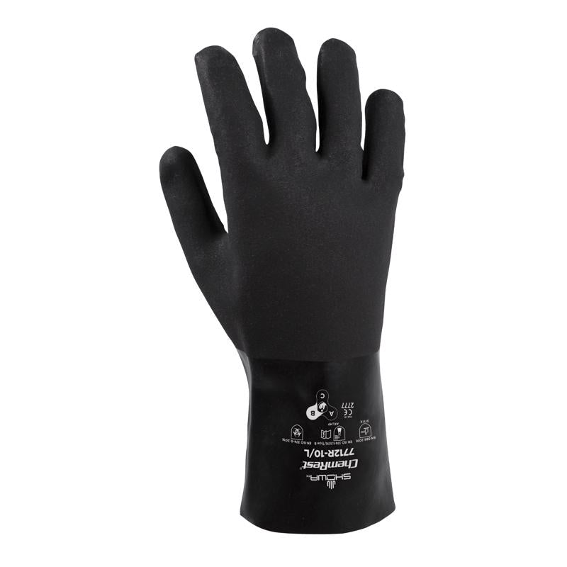 Atlas Unisex Indoor/Outdoor Gaunlet Chemical Gloves Black L 1 pair