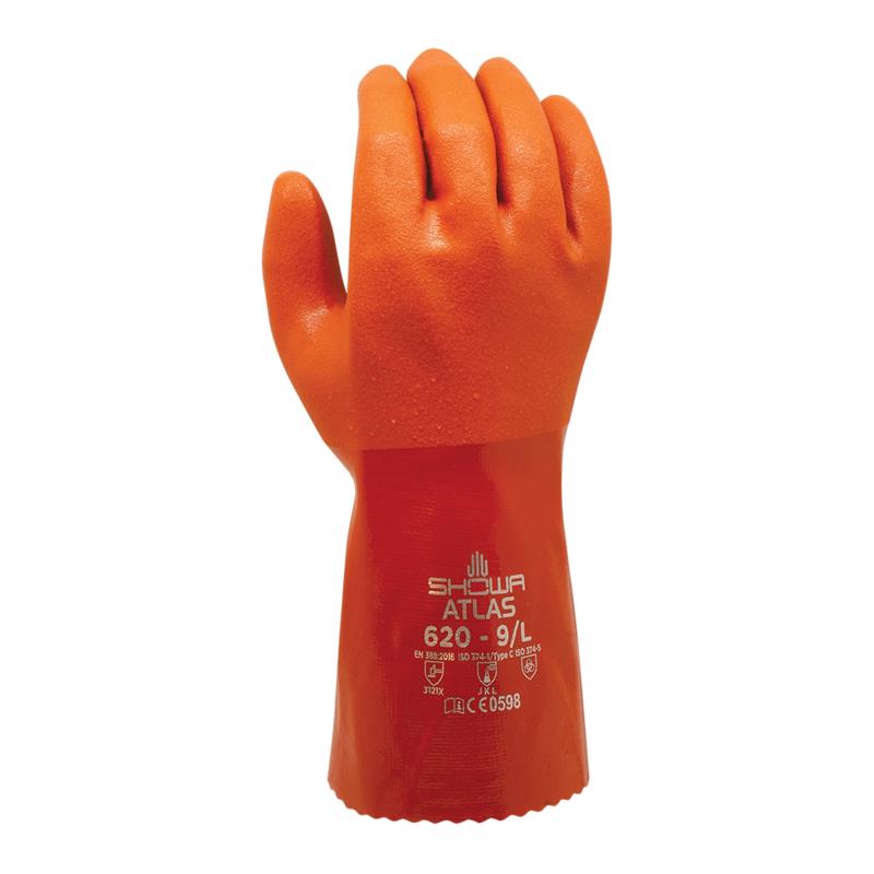 Atlas Unisex Indoor/Outdoor Chemical Gloves Orange L 1 pair