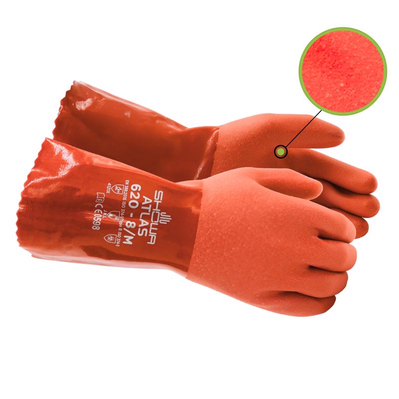 Atlas Unisex Indoor/Outdoor Chemical Gloves Orange L 1 pair