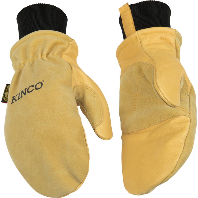 Kinco XL Pigskin Leather Cold Weather Black/Gold Mittens