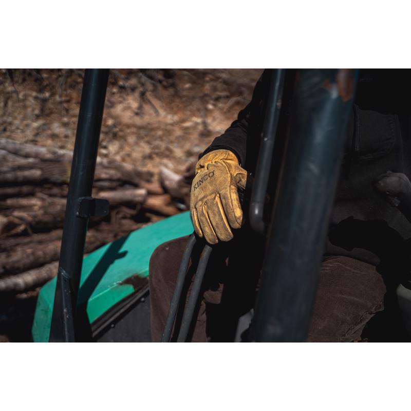 Kinco L Pigskin Leather Cold Weather Black/Gold Ski Gloves