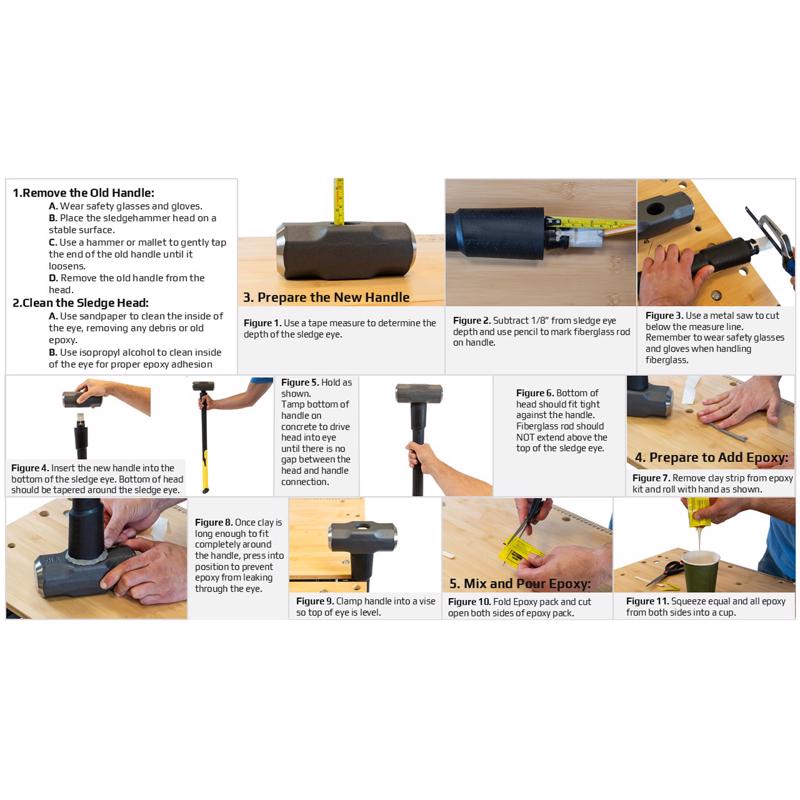 Truper 36 in. Fiberglass Maul Replacement Handle