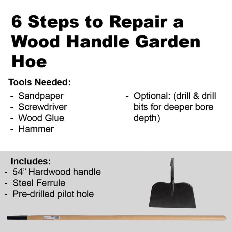 Truper 54 in. Wood Garden Hoe Replacement Handle