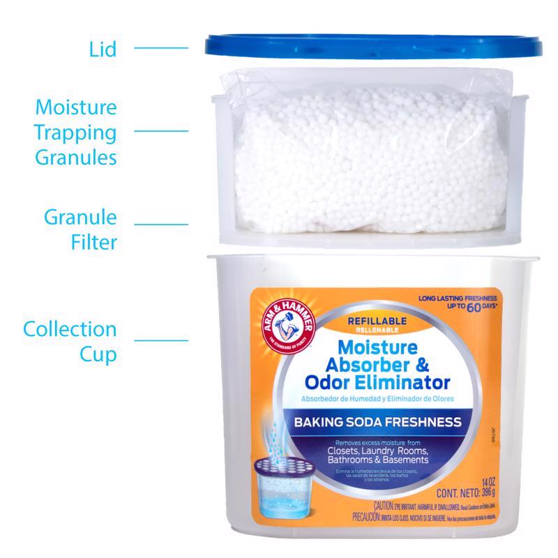 Arm & Hammer No Scent Moisture Absorber and Odor Eliminator 14 oz Beads