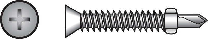 HILLMAN No. 10 Ga. X 1-7/16 in. L Phillips Wafer Head Sheet Metal Screws 100 pk