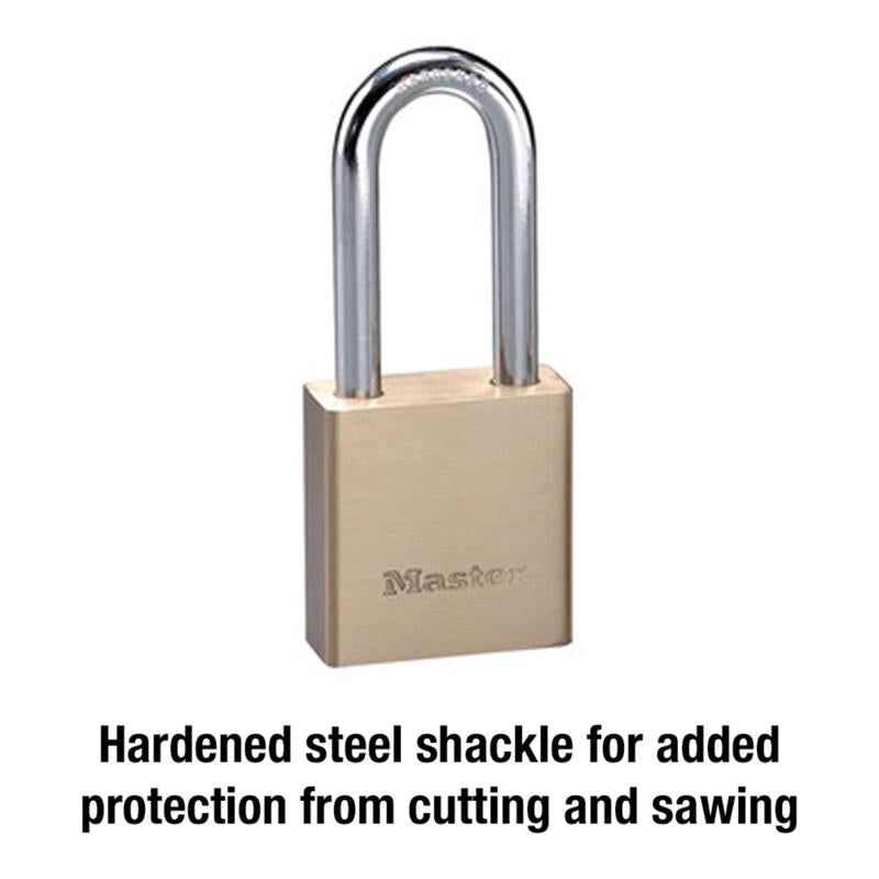 Master Lock 1-9/16 in. H X 3/4 in. W X 1-3/4 in. L Brass 5-Pin Cylinder Exterior Padlock