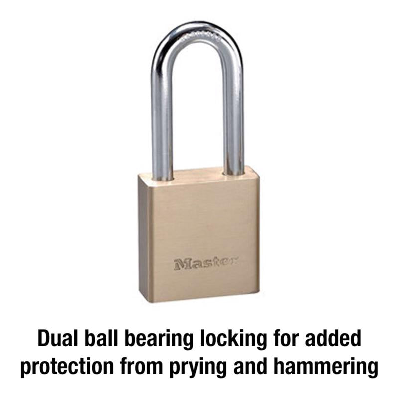 Master Lock 1-9/16 in. H X 3/4 in. W X 1-3/4 in. L Brass 5-Pin Cylinder Exterior Padlock
