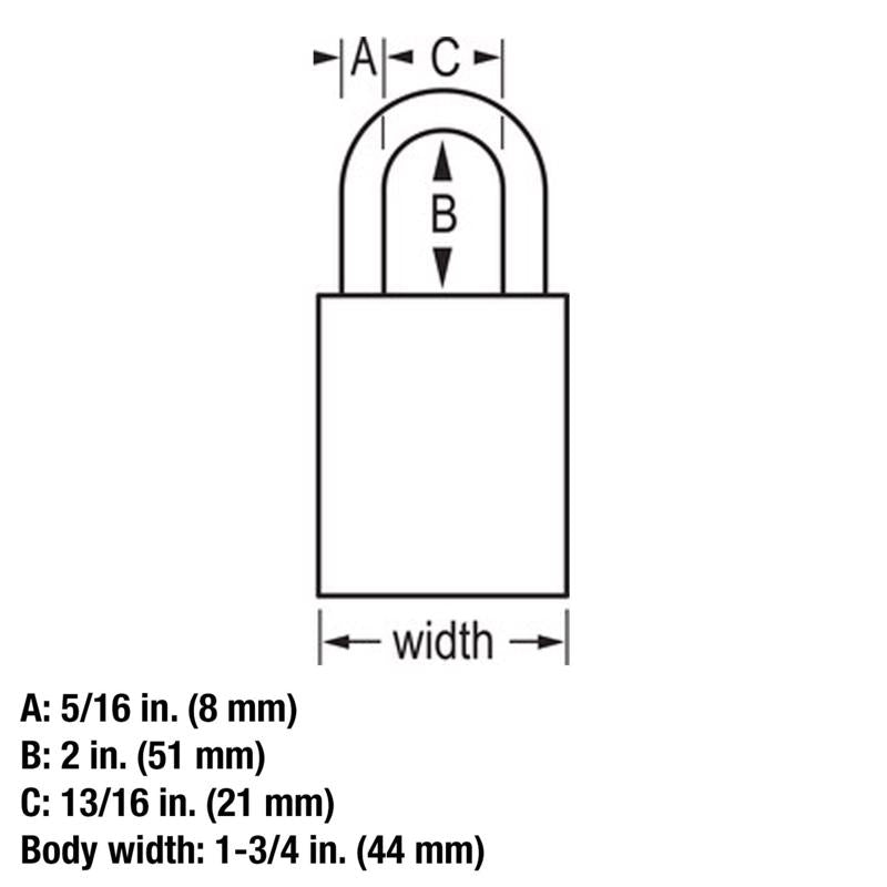 Master Lock 1-9/16 in. H X 3/4 in. W X 1-3/4 in. L Brass 5-Pin Cylinder Exterior Padlock