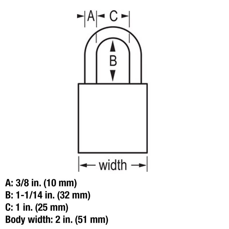 Master Lock 1-13/16 in. H X 2 in. W Steel 5-Pin Cylinder Exterior Padlock