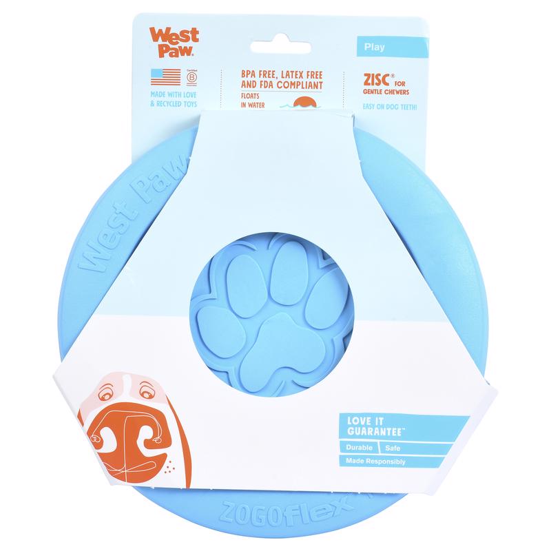 West Paw Zogoflex Blue Plastic Zisc Disc Frisbee Large
