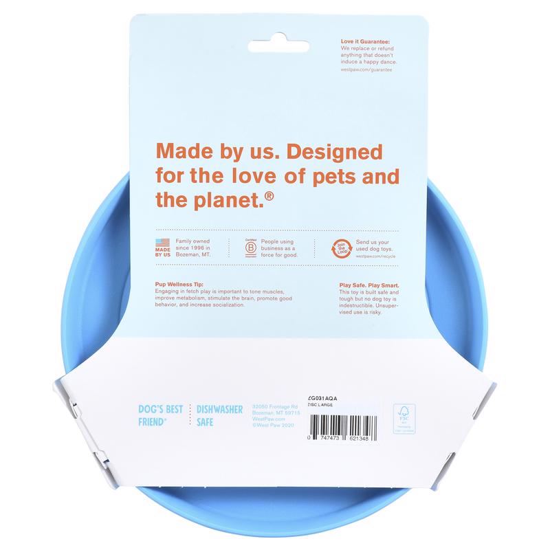 West Paw Zogoflex Blue Plastic Zisc Disc Frisbee Large