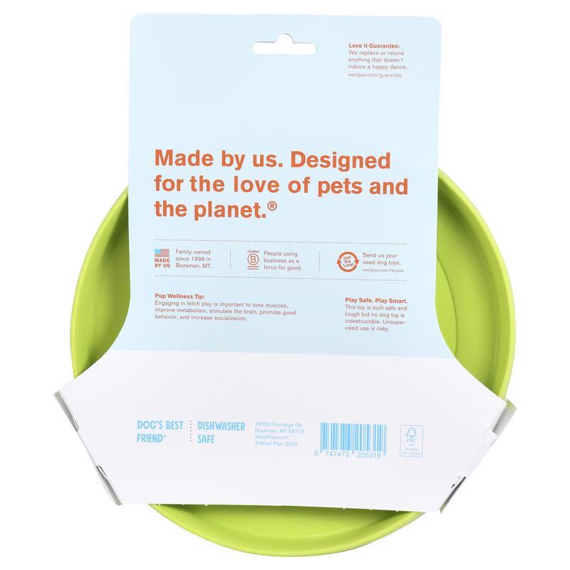 West Paw Zogoflex Green Plastic Zisc Disc Pet Toy Large