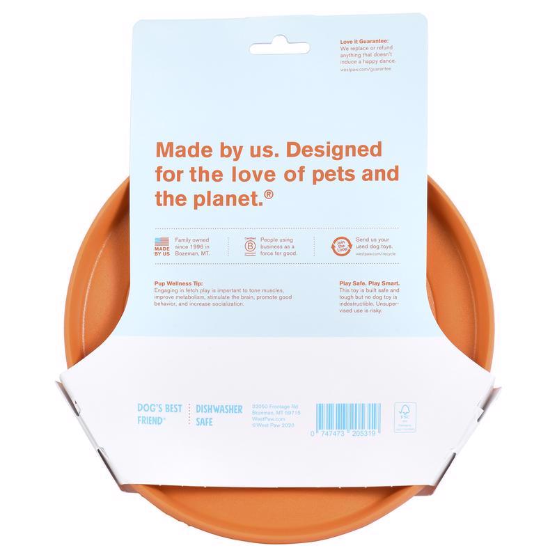 West Paw Zogoflex Orange Plastic Zisc Disc Pet Toy Large