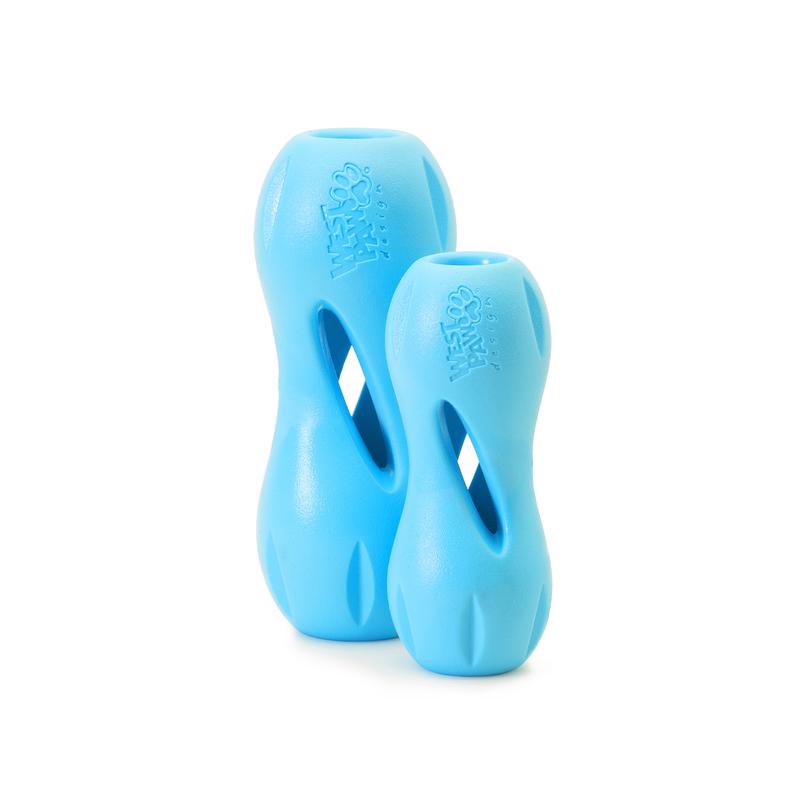 West Paw Zogoflex Blue Plastic Qwizl Dog Treat Toy/Dispenser Small