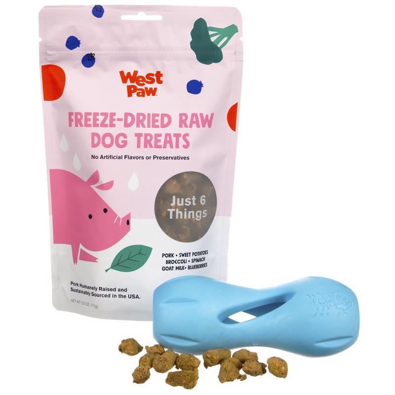 West Paw Zogoflex Blue Plastic Qwizl Dog Treat Toy/Dispenser Small