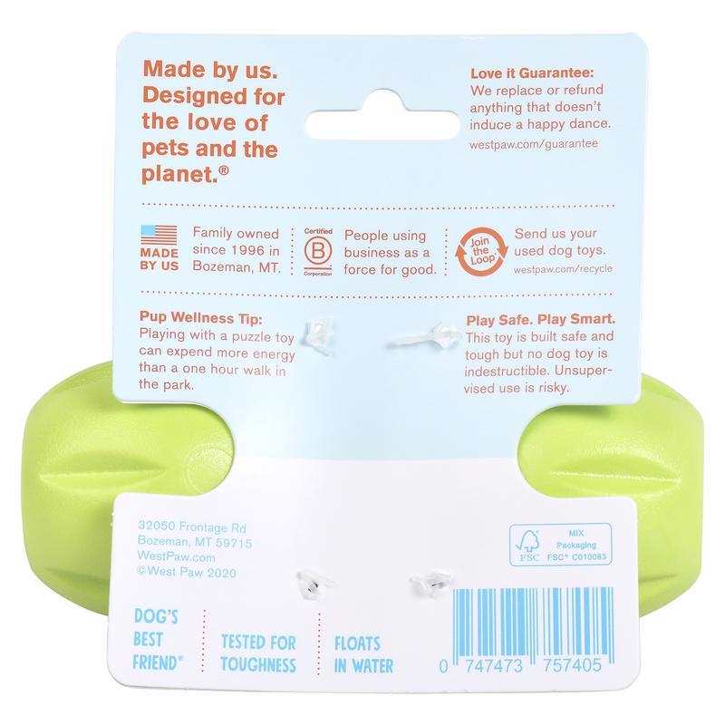 West Paw Zogoflex For Dog Green Plastic Qwizl Pet Toy Small