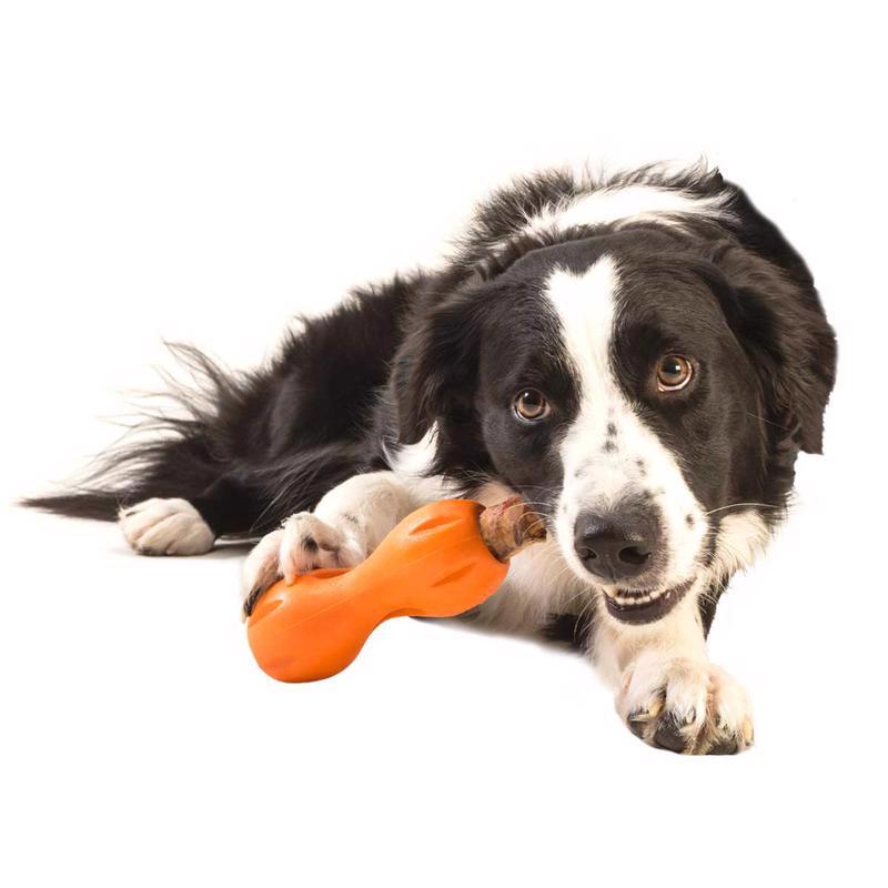 West Paw Zogoflex Orange Plastic Qwizl Pet Toy Small