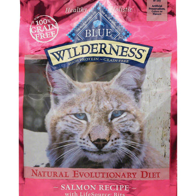 Blue Buffalo Wilderness Adult Salmon Dry Cat Food Grain Free 5 lb