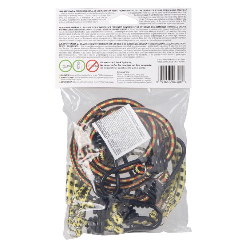 Keeper Assorted Bungee Cord Set 18 in. L X 0.315 in. 6 pk