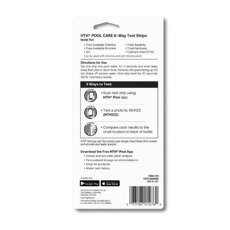 HTH Pool Care Strips 6-Way Test Strips 1 bottle