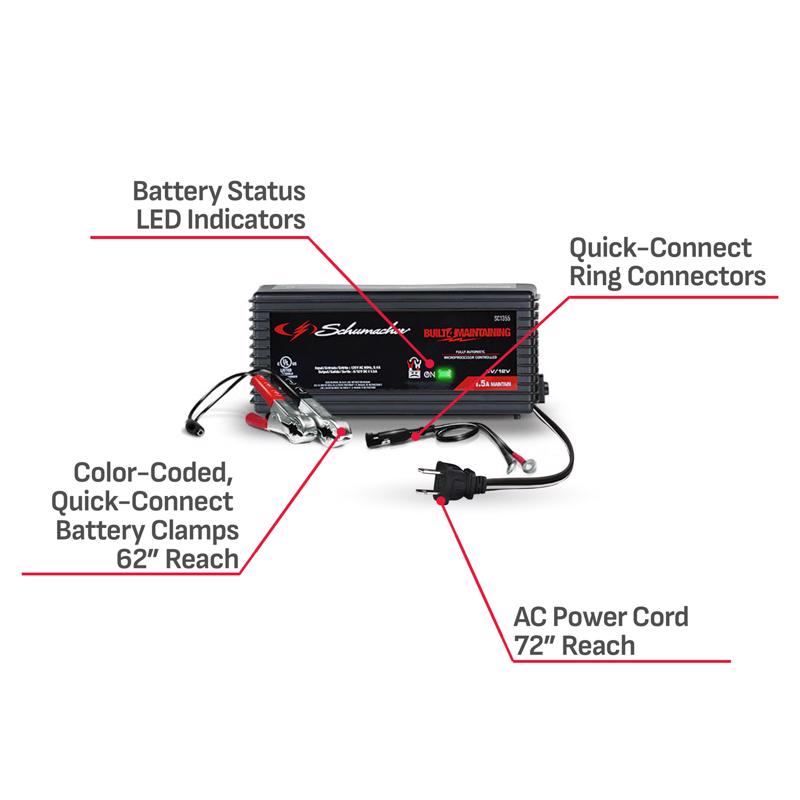 Schumacher Automatic 12 V 1.5 amps Battery Charger/Maintainer