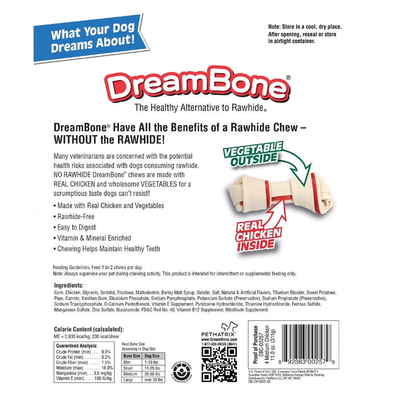 DreamBone Chicken/Vegetables Chews For Dogs 11 oz 4 pk