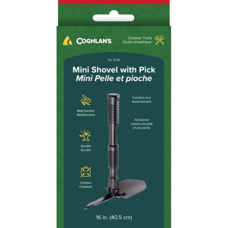 Coghlan's Black Shovel/Pick 7.625 in. H X 3.875 in. W X 16 in. L