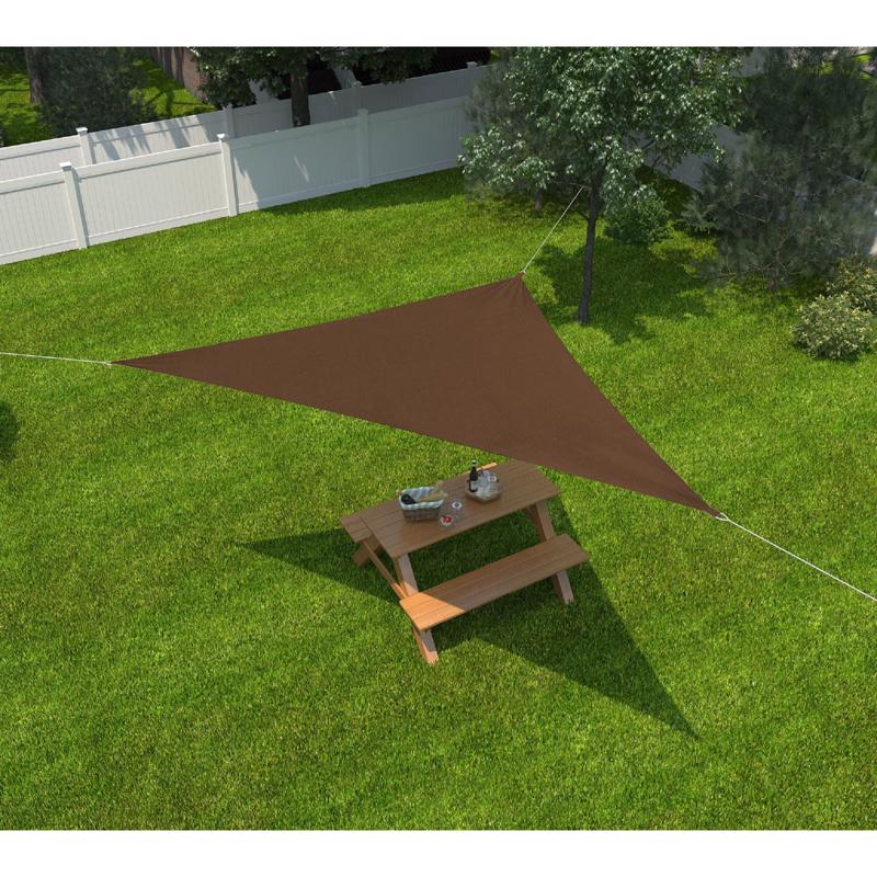Coolaroo Ready-To-Hang Polyethylene Shade Fabric Triangle Shade Sail Canopy 11.9 ft. H X 10 ft. W X