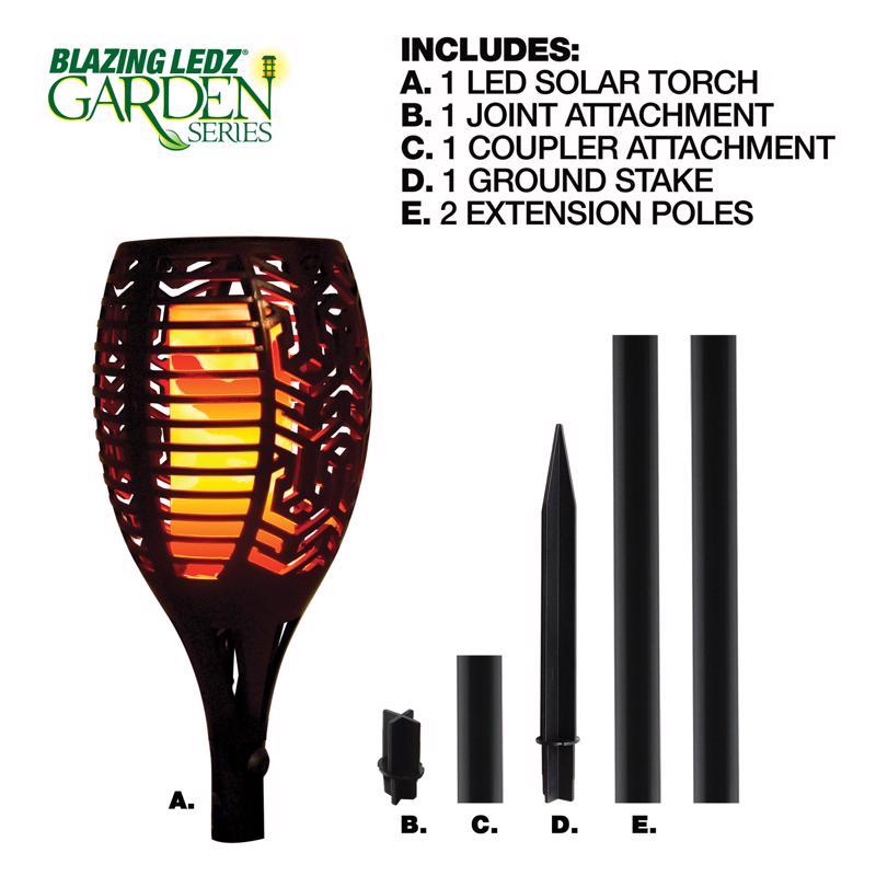 Shawshank LEDz Black Ceramic 12-36 in. Round Garden Torch
