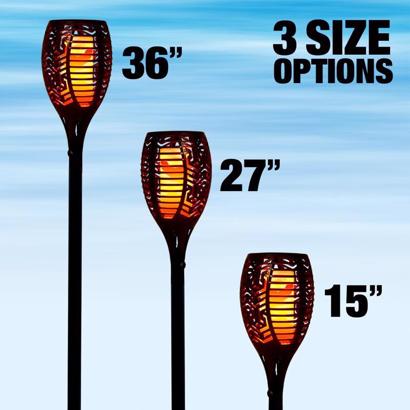 Shawshank LEDz Black Ceramic 12-36 in. Round Garden Torch