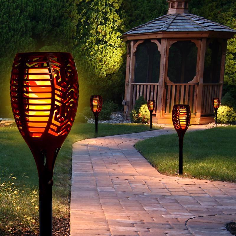 Shawshank LEDz Black Ceramic 12-36 in. Round Garden Torch