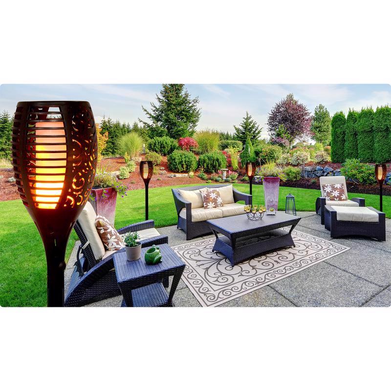 Shawshank LEDz Black Ceramic 12-36 in. Round Garden Torch
