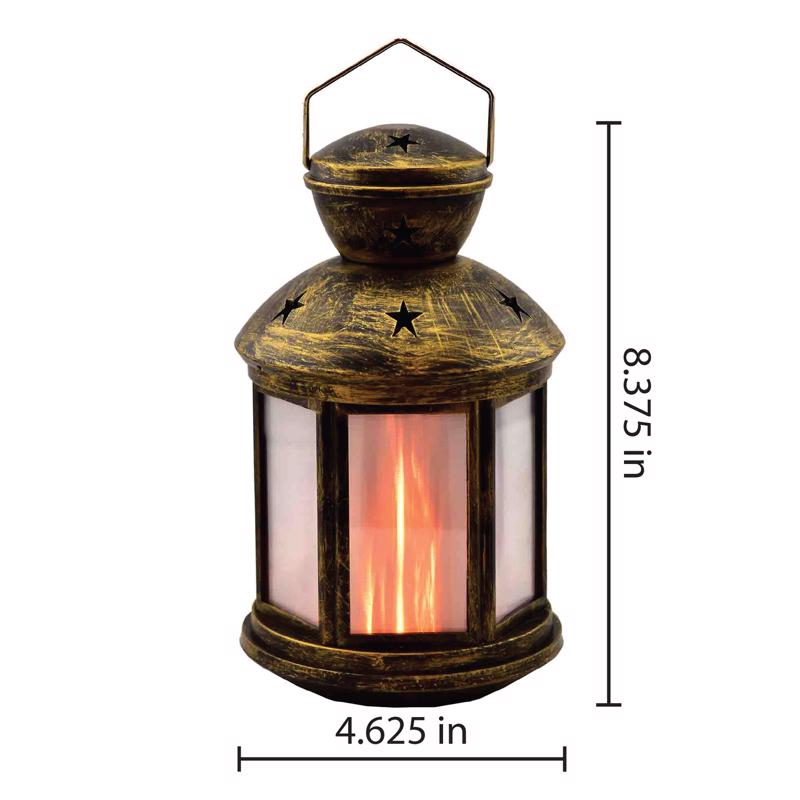 Blazing LEDz 8.5 in. Plastic Colonial Flicker Flame Assorted Flameless Lantern