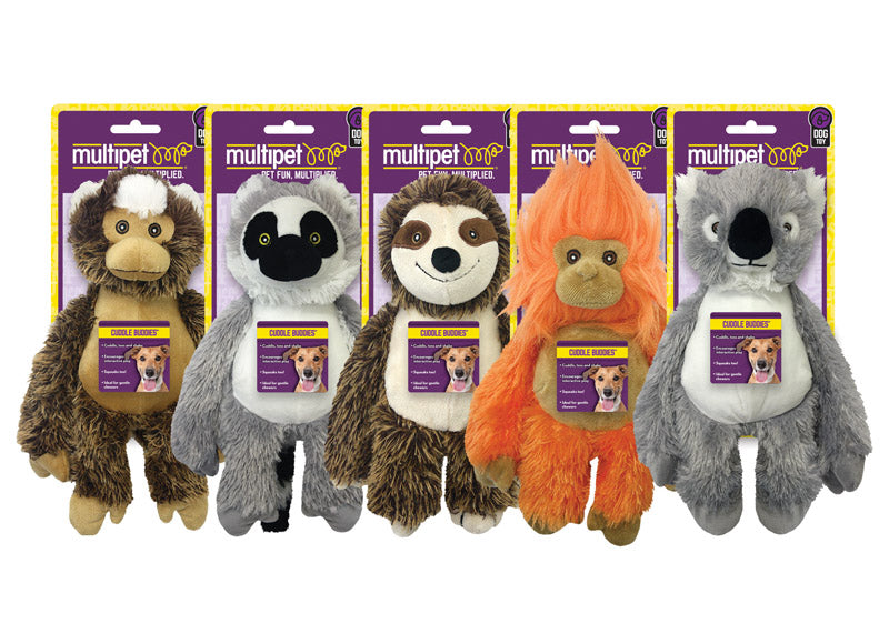 Multipet Bark Buddies Assorted Polyester Squeaky Dog Toy Medium
