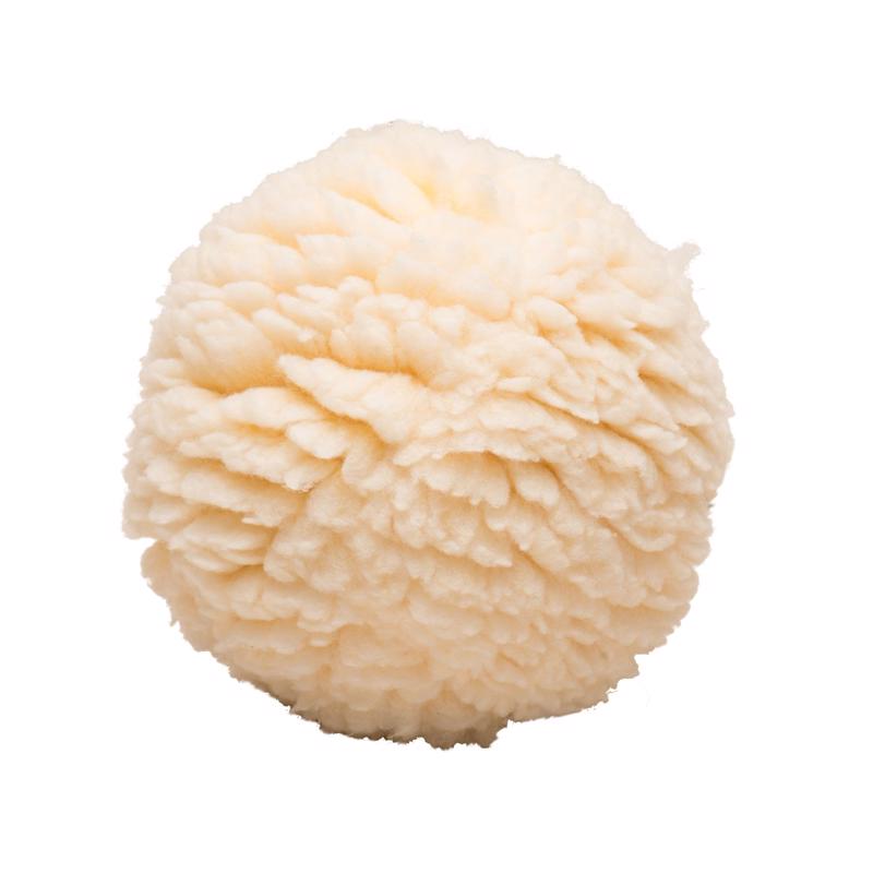 HuggleHounds For Dog Beige Fleece Ball Dog Toy Large