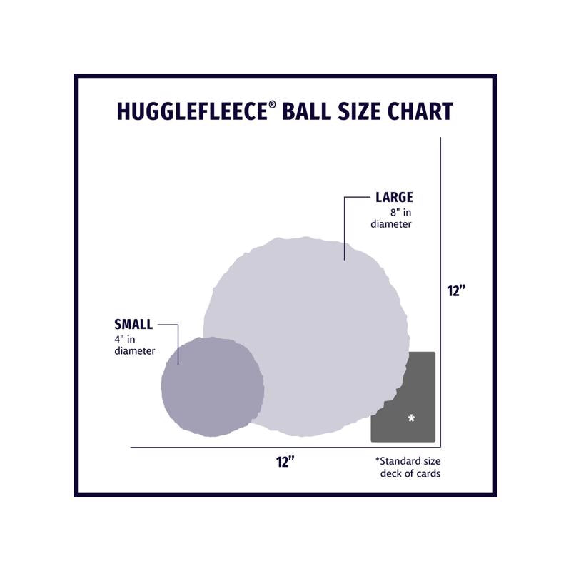 HuggleHounds For Dog Beige Fleece Ball Dog Toy Large