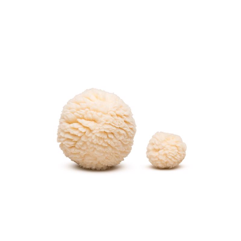 HuggleHounds For Dog Beige Fleece Ball Dog Toy Large