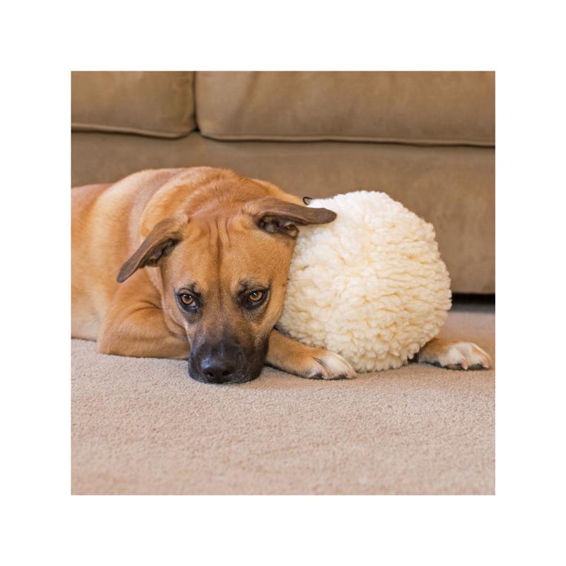 HuggleHounds For Dog Beige Fleece Ball Dog Toy Large