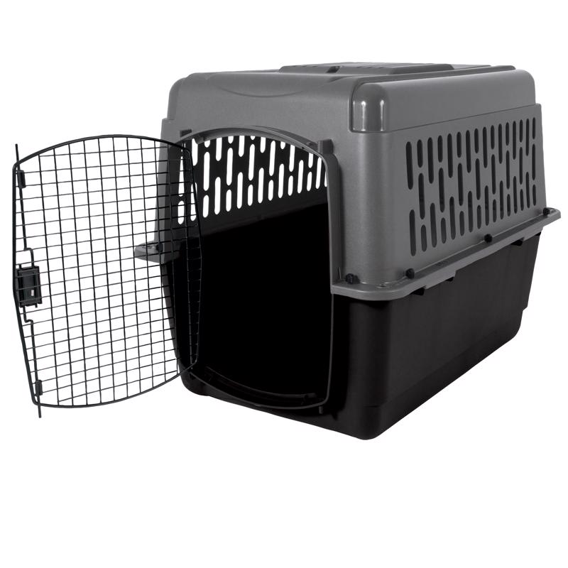 Aspen Pet Pet Porter Large Plastic Pet Carrier Black/Gray 27 in. H X 25 in. W X 36 in. D